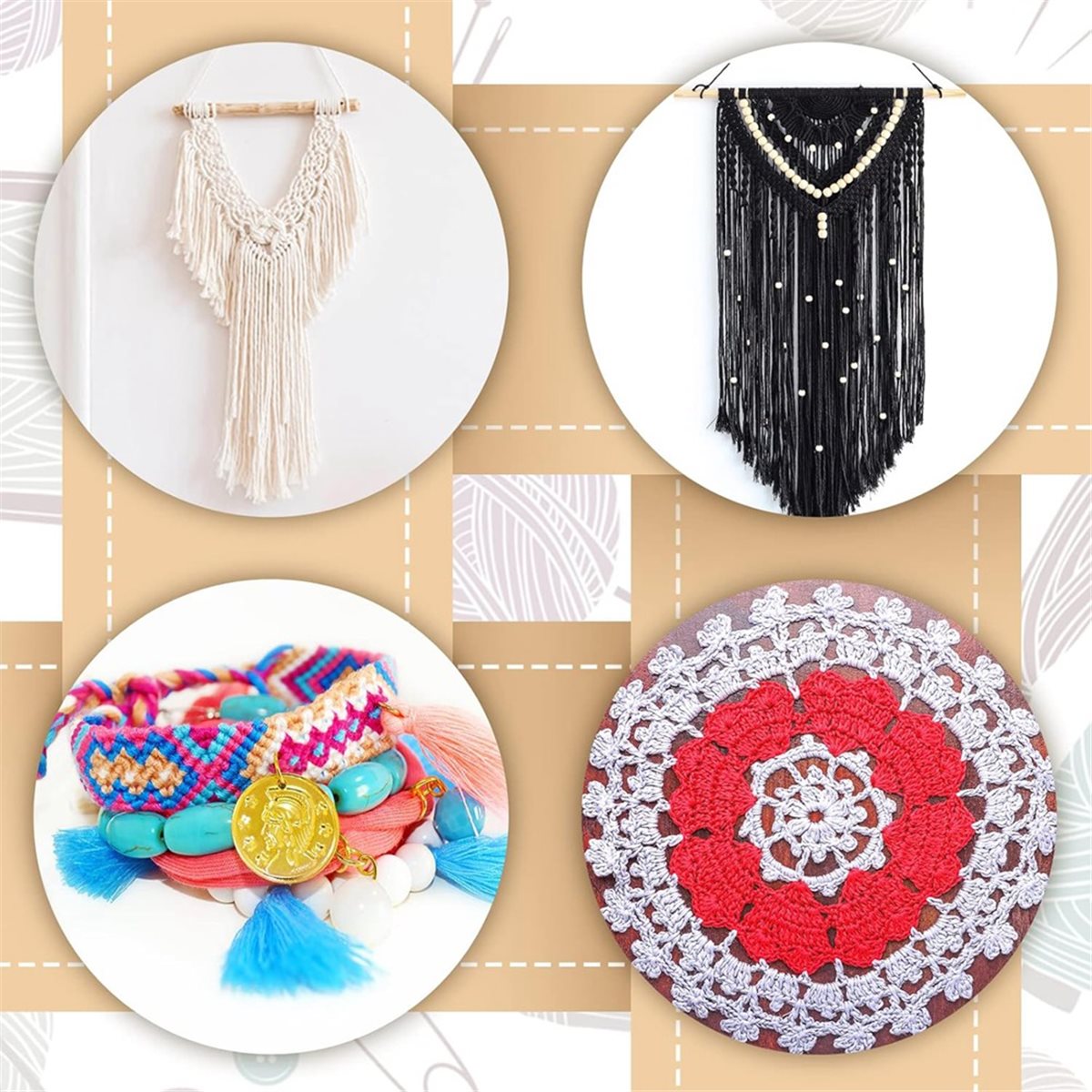 The Art And Craft Of Jewelry - 18 Pcs Alat Tenun Keranjang Kayu