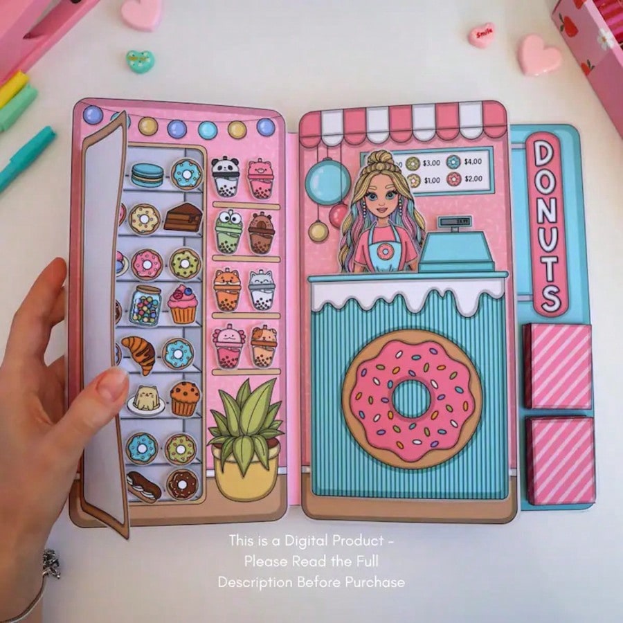 Art Craft For 3 Year Old - Perlengkapan Bermain Peran Toko Donat, Buku