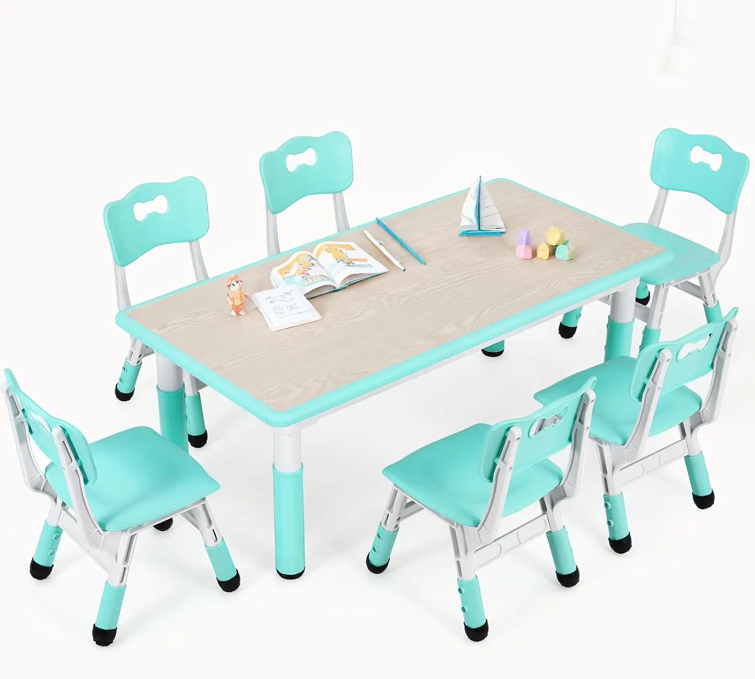 Art Craft For Preschool - Set Meja dan 6 Kursi Anak,