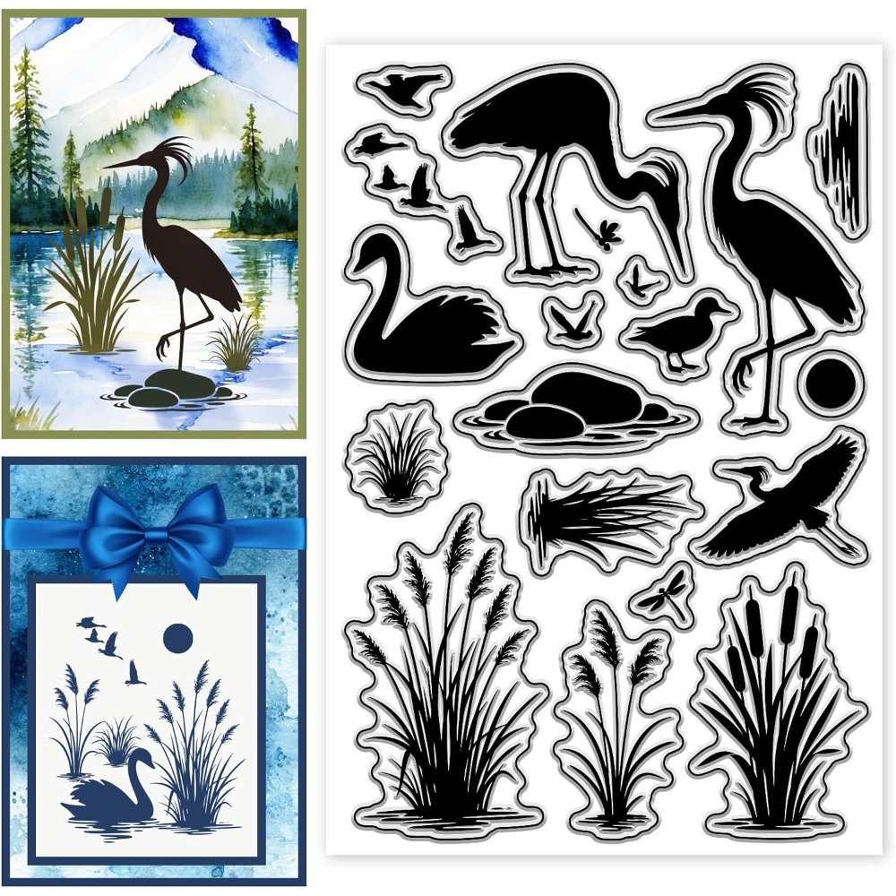 Rubber Stamp Blank - Stempel Silikon Pola Burung di Daerah