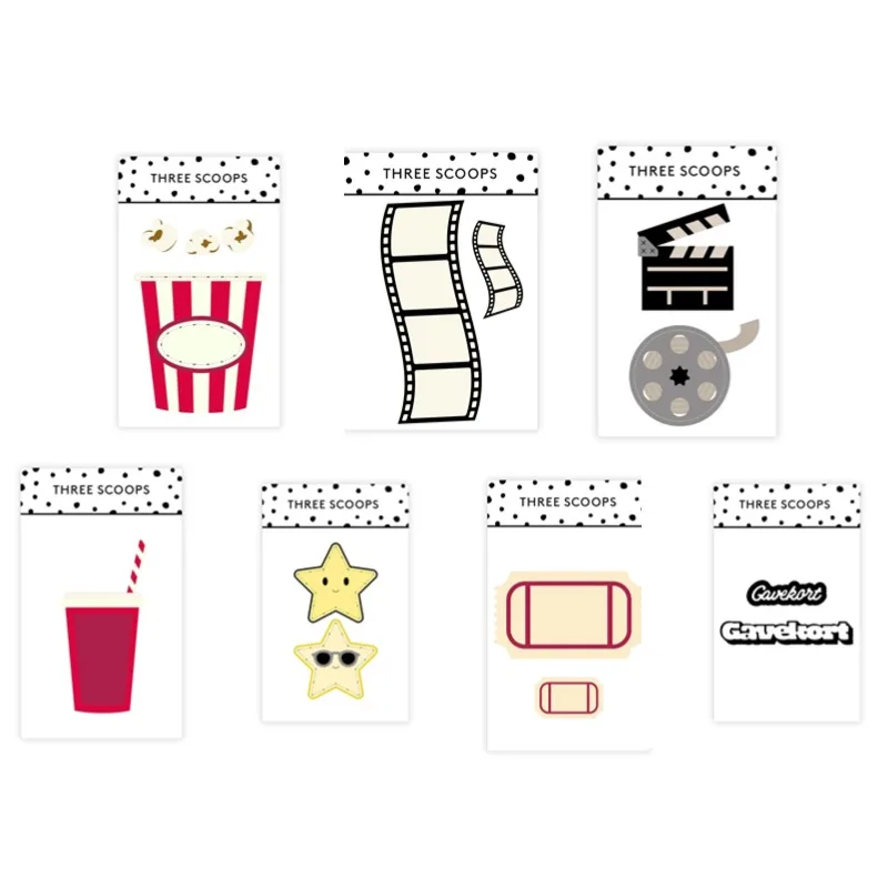 Rubber Stamp Blank - Cangkir kopi Popcorn film fotografi bintang