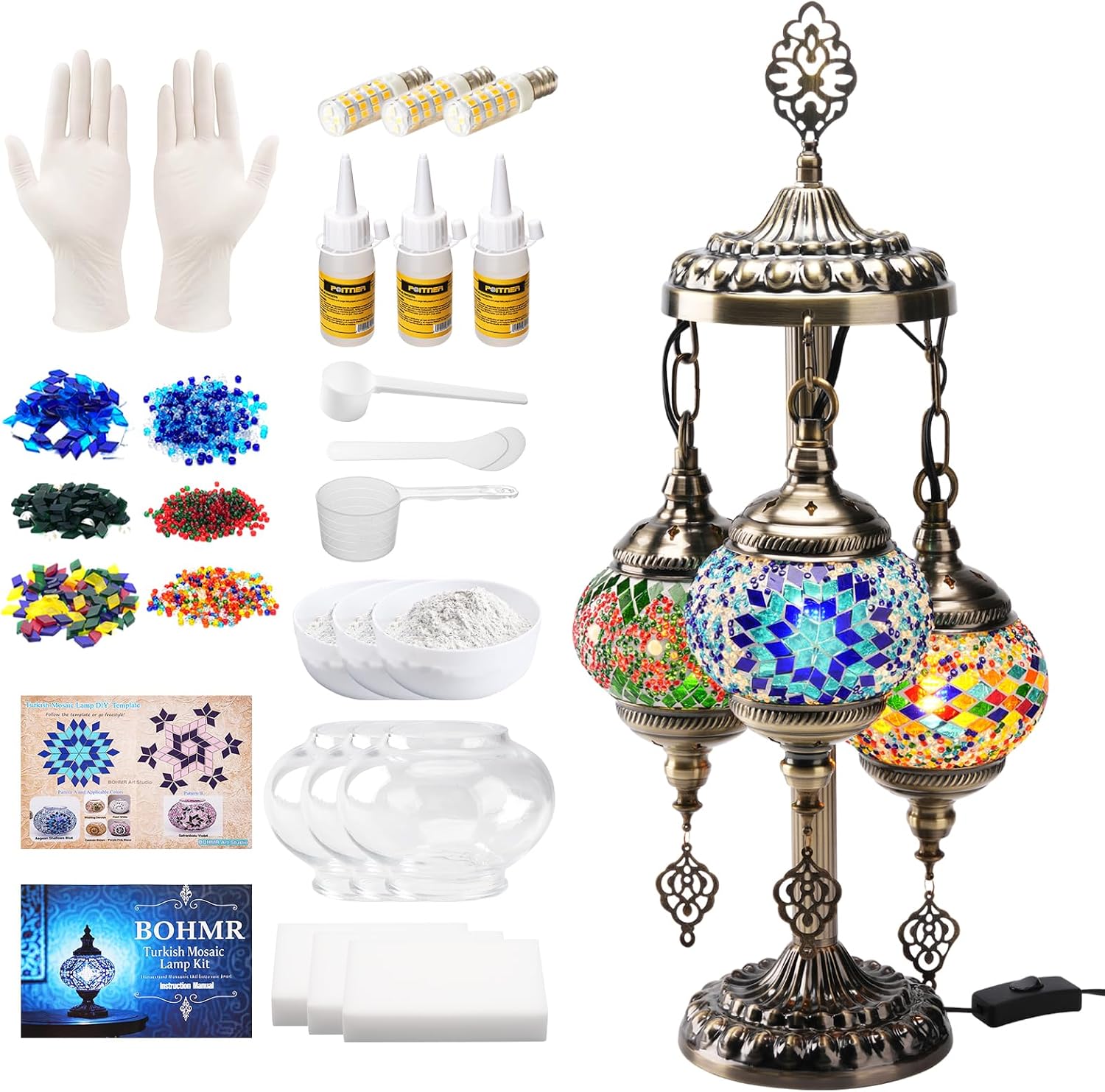 Art Craft Diy - Kit Lampu Mosaik Turki 3 Globe