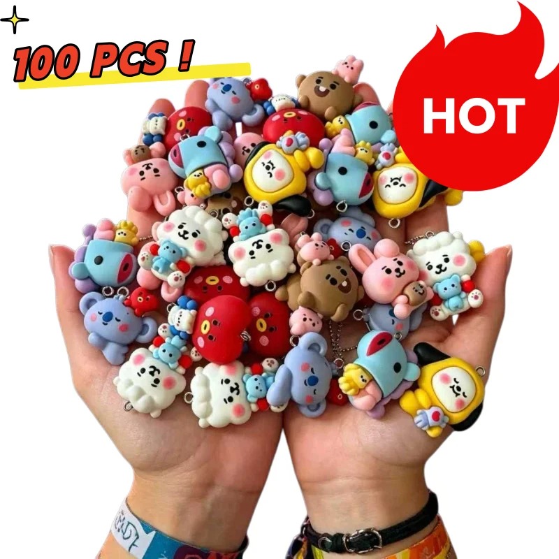 Art Craft Diy - 7pcs BT21 Resin Kartun Charm Aksesoris