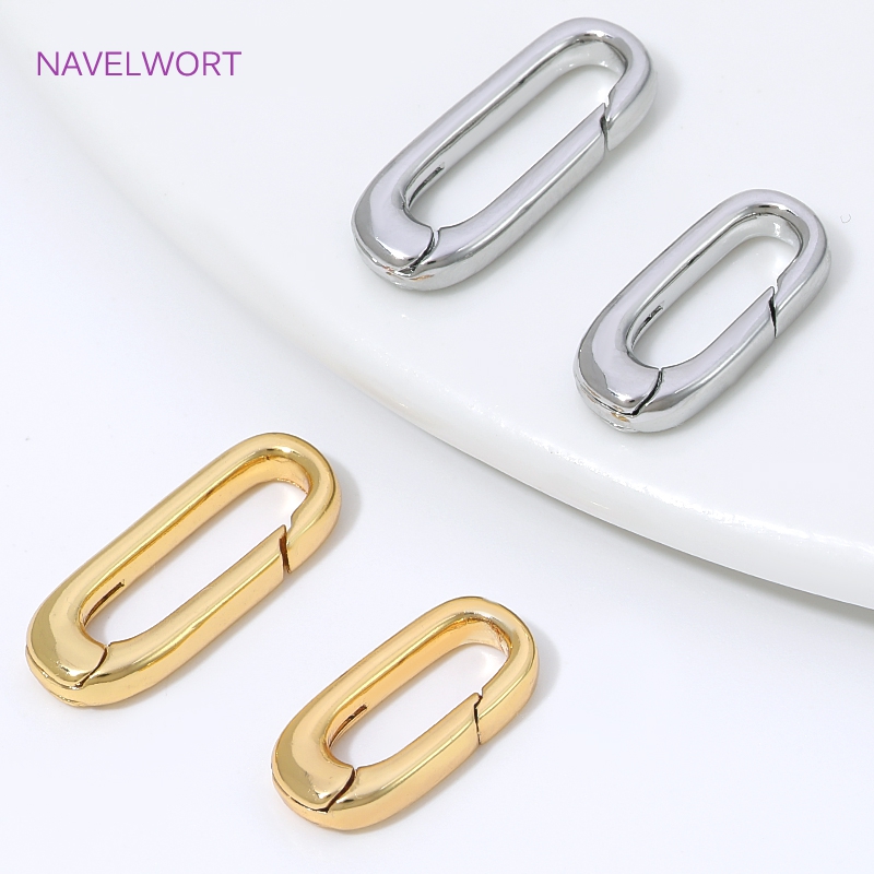 Art Craft Diy - 1/2/4Pcs Penjepit Oval Berlapis Emas 18K