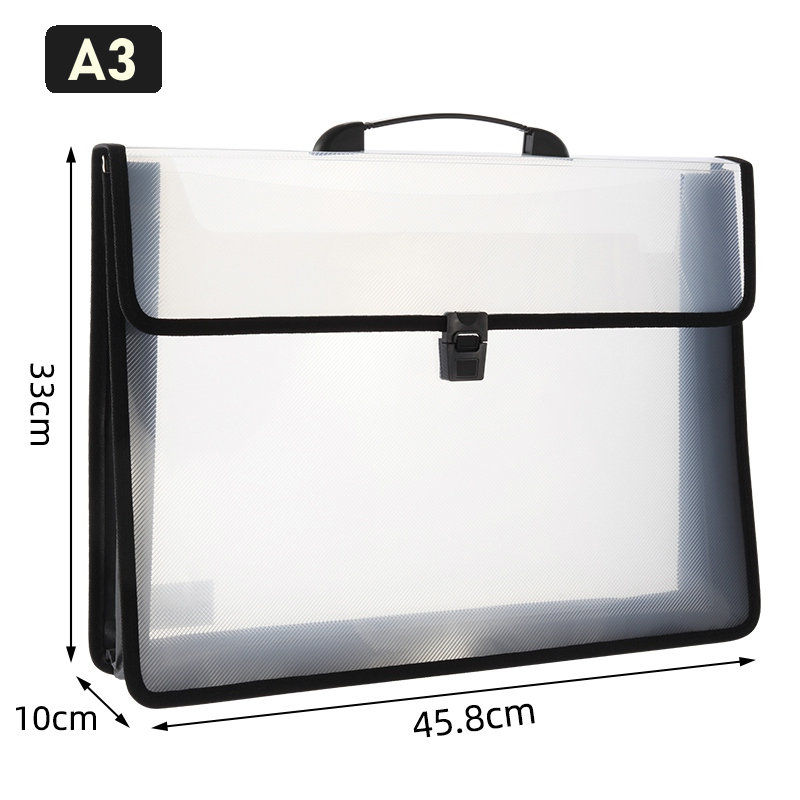 Art Portfolio Bag - Tas plastik transparan portabel A3 seni