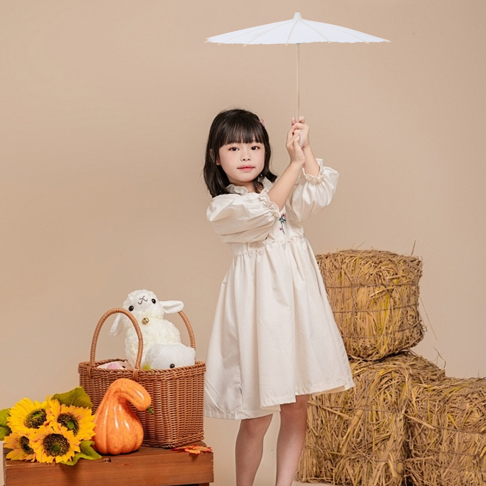 2Pcs Payung Kertas Putih DIY u - Art Craft Umbrella ulasan dan harga