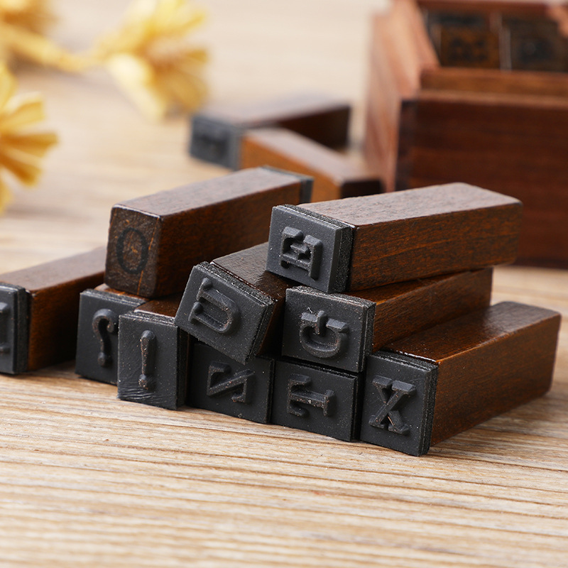 28Pcs/Box Stempel Alfabet Vint - Rubber Stamp Blank ulasan dan harga