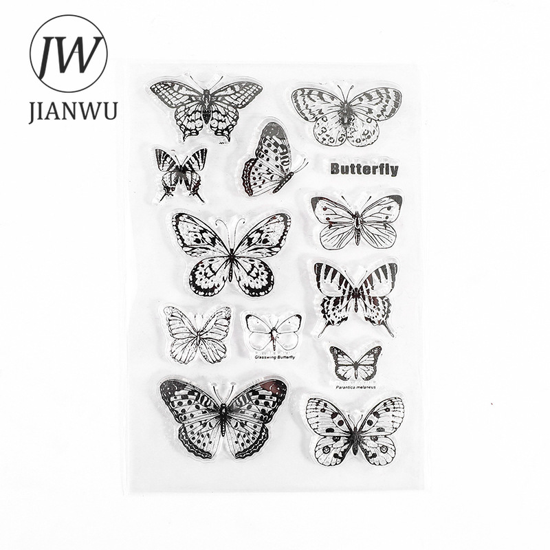 JIANWU Minimalis Hitam Putih T - Rubber Stamp Blank ulasan dan harga